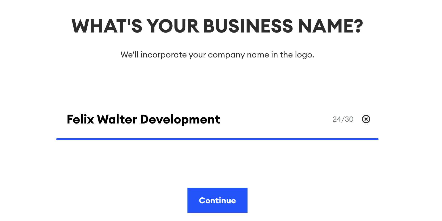 Input field to submit the brand name
