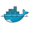A whale in the ocean loaded with containers