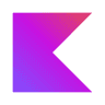 Abstract 'K' letter with pink gradient